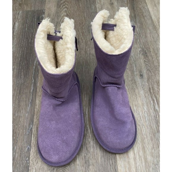 New KOOLABURRA BY UGG Andrah Suede Leather Short Boot Sz 2 Y  Big Girls Purple - Picture 9 of 12
